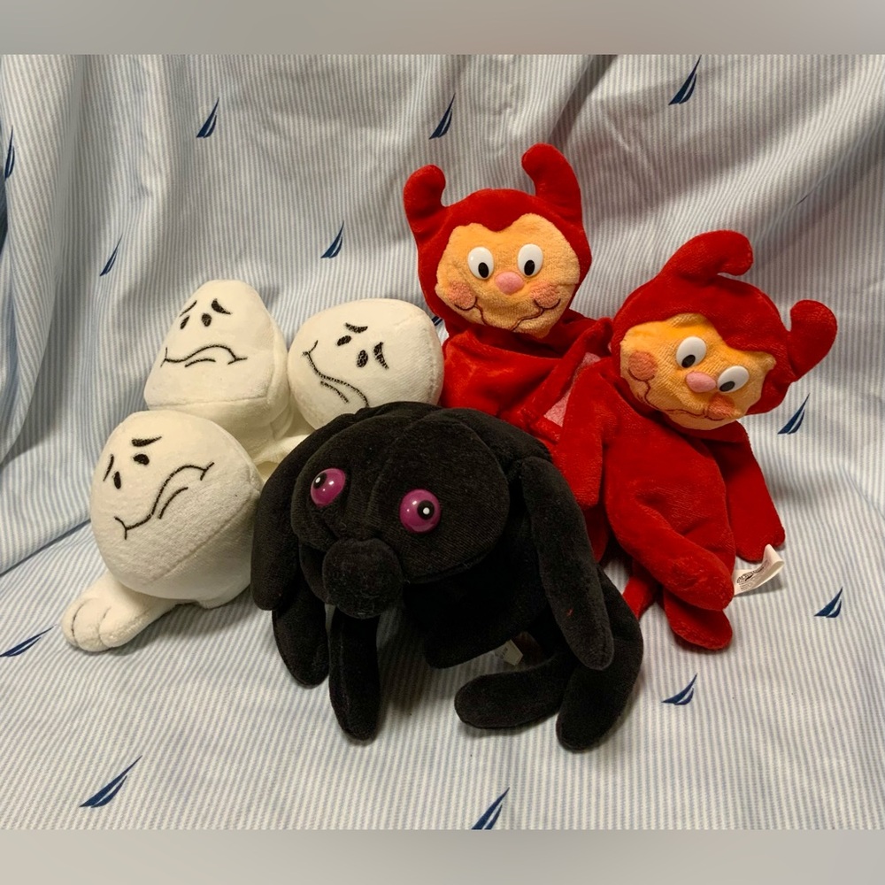 Vintage Halloween Decor Oriental Trading Company Devil Spider Ghost Rare Plush